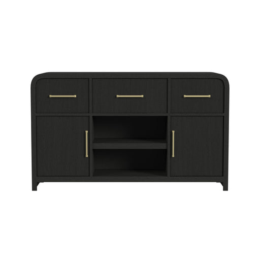 Ridgemont Server in Black with Grain - In Home Furniture (San Antonio, TX)