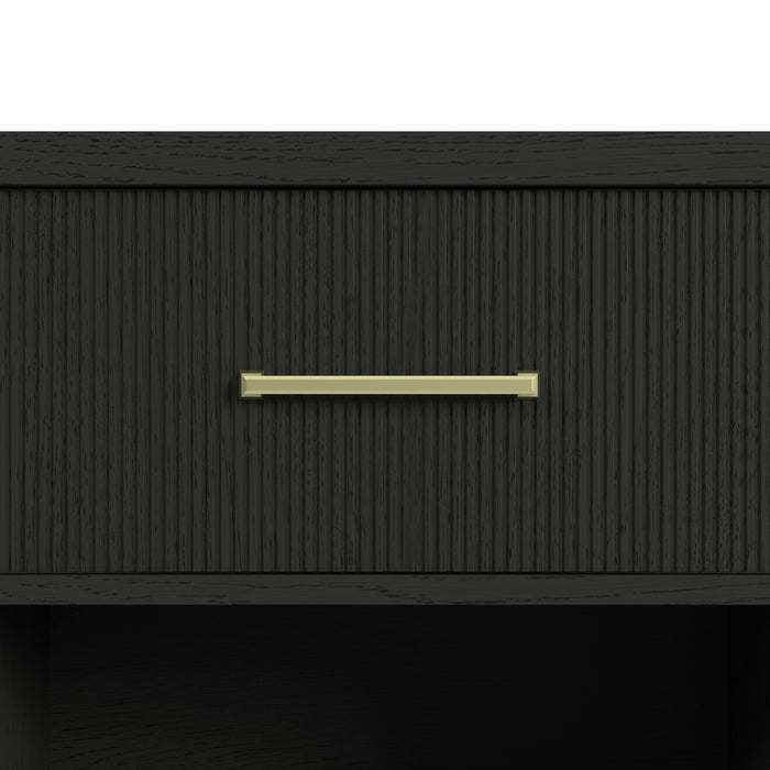 Ridgemont Server in Black with Grain - In Home Furniture (San Antonio, TX)