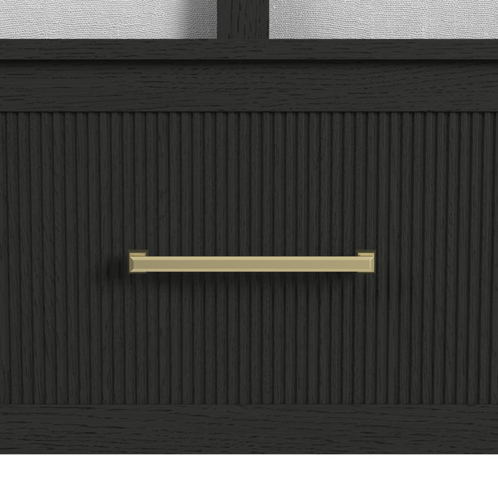 Ridgemont Storage Bed in Black with Grain - In Home Furniture (San Antonio, TX)