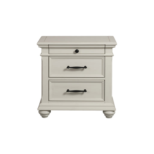 Slater Nightstand w/USB in Antique White - In Home Furniture (San Antonio, TX)