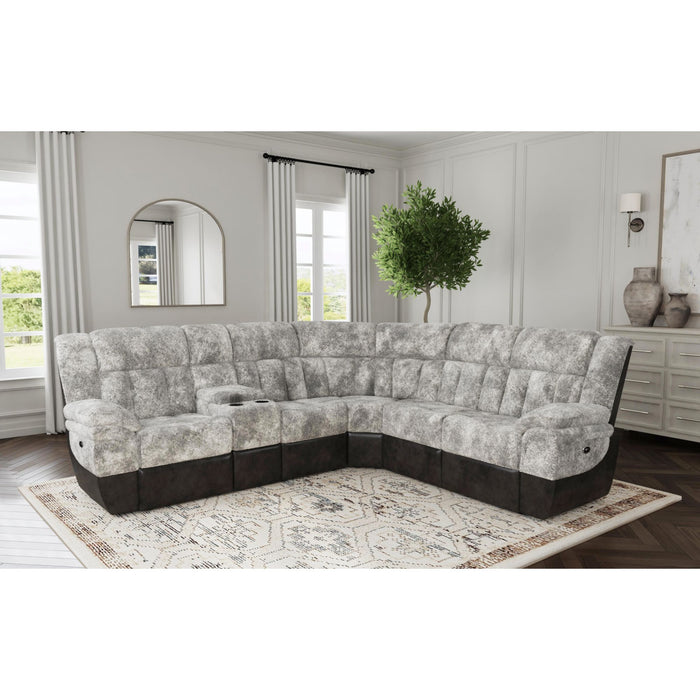 Santorini RHF Power Motion Recliner in Dillon/Shire Grey - In Home Furniture (San Antonio, TX)