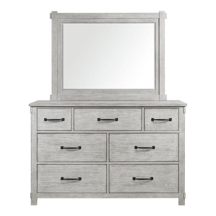 Scott Dresser & Mirror Set White Finish - In Home Furniture (San Antonio, TX)