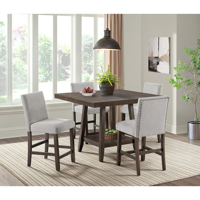 Seneca Counter Height Dining Set in Brown-Table and Four Chairs - In Home Furniture (San Antonio, TX)