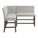 Seneca Counter 3PC Corner Bench with Grey Fabric in Brown - In Home Furniture (San Antonio, TX)