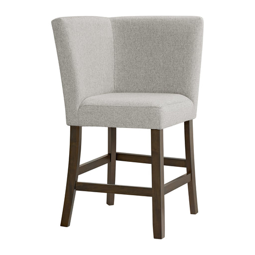 Seneca Counter Corner Bench with Upholstered Back and Grey Fabric - In Home Furniture (San Antonio, TX)