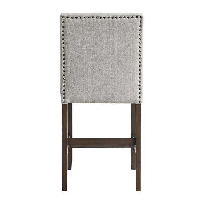 Seneca Counter Side Chair with Grey Fabric in Brown (2 Per Carton) - In Home Furniture (San Antonio, TX)