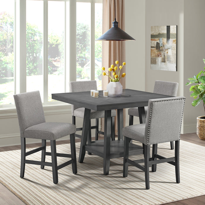 Seneca Counter Height Dining Set in Brown-Table and Four Chairs - In Home Furniture (San Antonio, TX)