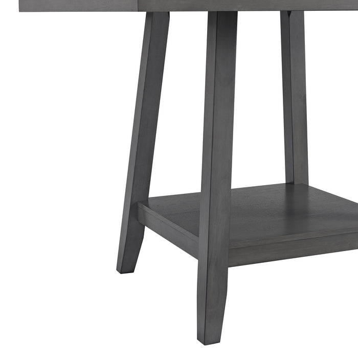 Seneca Square Counter Table with Lazy Susan in Grey - In Home Furniture (San Antonio, TX)