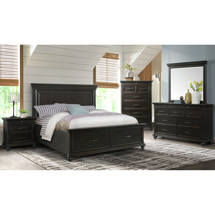 Slater Platform Storage Bedroom Set Black - In Home Furniture (San Antonio, TX)