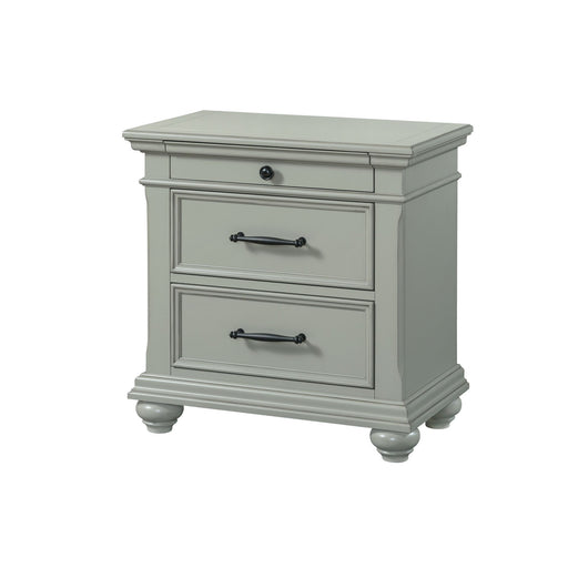 Slater Nightstand w/USB Grey - In Home Furniture (San Antonio, TX)
