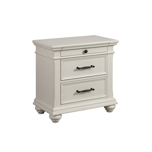 Slater Nightstand w/USB in Antique White - In Home Furniture (San Antonio, TX)