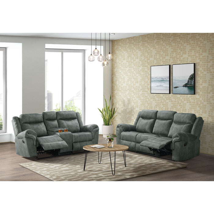 Sorrento 2PC Living Room Set in FB367 Charcoal-Sofa & Loveseat