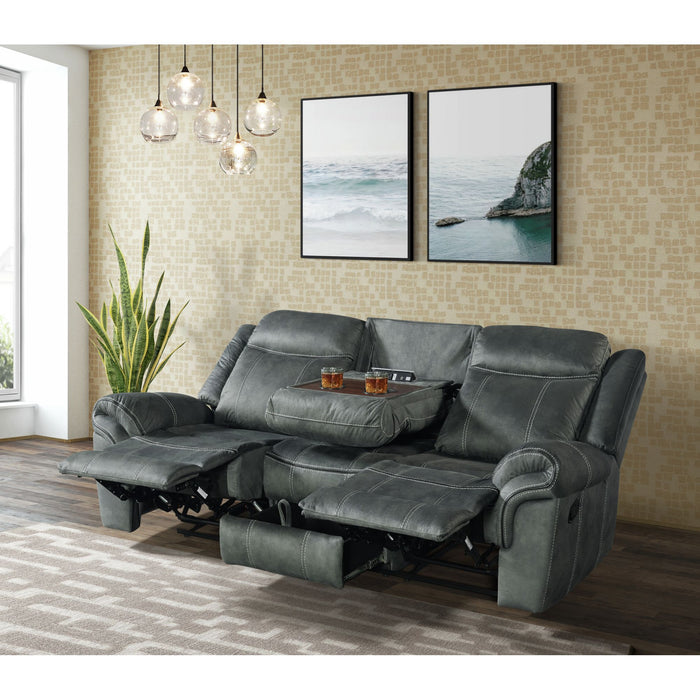 Sorrento Motion Sofa with Dropdown in FB367 Charcoal - In Home Furniture (San Antonio, TX)