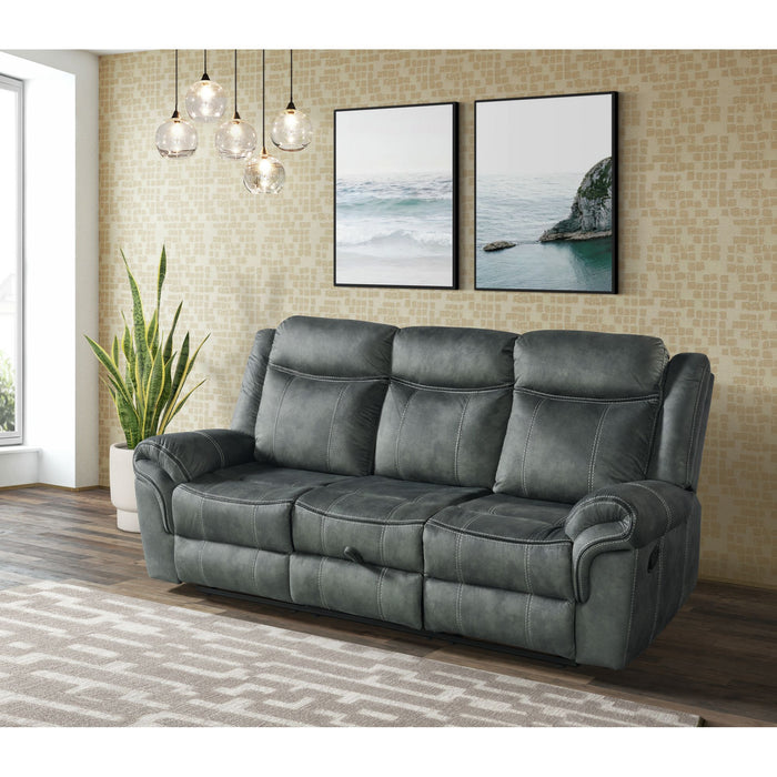 Sorrento Motion Sofa with Dropdown in FB367 Charcoal - In Home Furniture (San Antonio, TX)