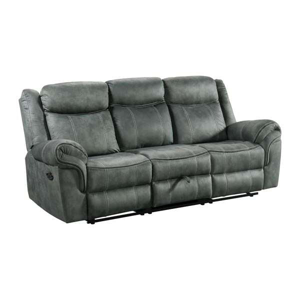 Sorrento 3PC Living Room Set in FB367 Charcoal-Sofa, Loveseat & Recliner - In Home Furniture (San Antonio, TX)