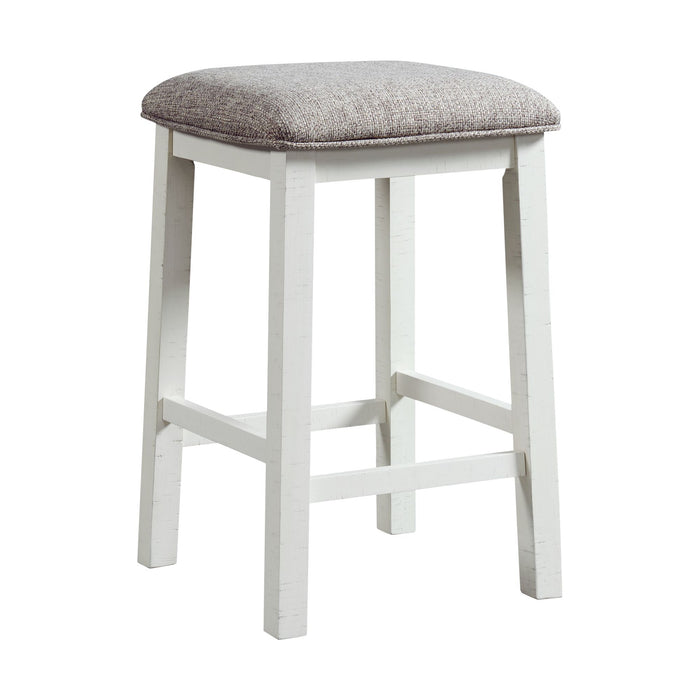 Stone Occasional Bar Table Single Pack in White (Table + Three Stools) - In Home Furniture (San Antonio, TX)