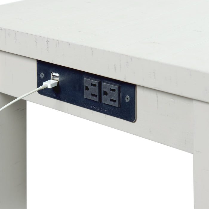 Stone Occasional Bar Table Single Pack in White (Table + Three Stools) - In Home Furniture (San Antonio, TX)