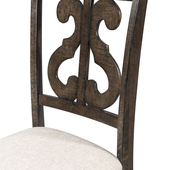 Stone Wooden Swirl Back Side Chair (2 Per Pack) - In Home Furniture (San Antonio, TX)