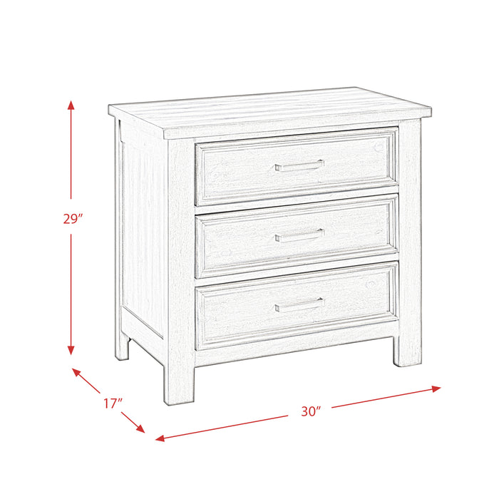 Sullivan 3-Drawer Nightstand in Drift Grey - In Home Furniture (San Antonio, TX)