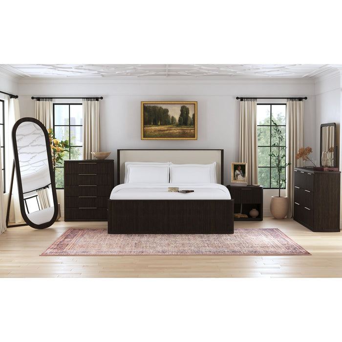 Sylvie UPH Bed with White Fabric - In Home Furniture (San Antonio, TX)