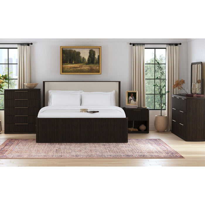 Sylvie UPH Bedroom Set with White Fabric - In Home Furniture (San Antonio, TX)