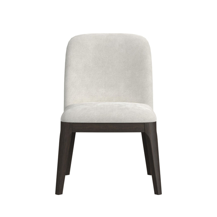Sylvie Dining Side Chair with White Fabric in Dark Brown (2 Per Carton) - In Home Furniture (San Antonio, TX)