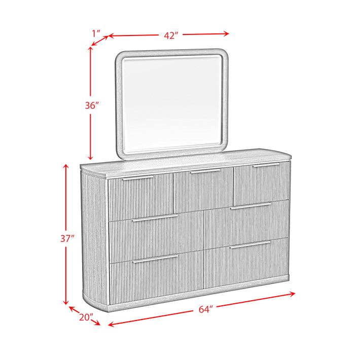 Sylvie UPH Bedroom Set with White Fabric - In Home Furniture (San Antonio, TX)