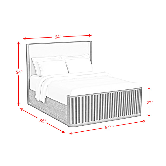 Sylvie UPH Bed with White Fabric - In Home Furniture (San Antonio, TX)