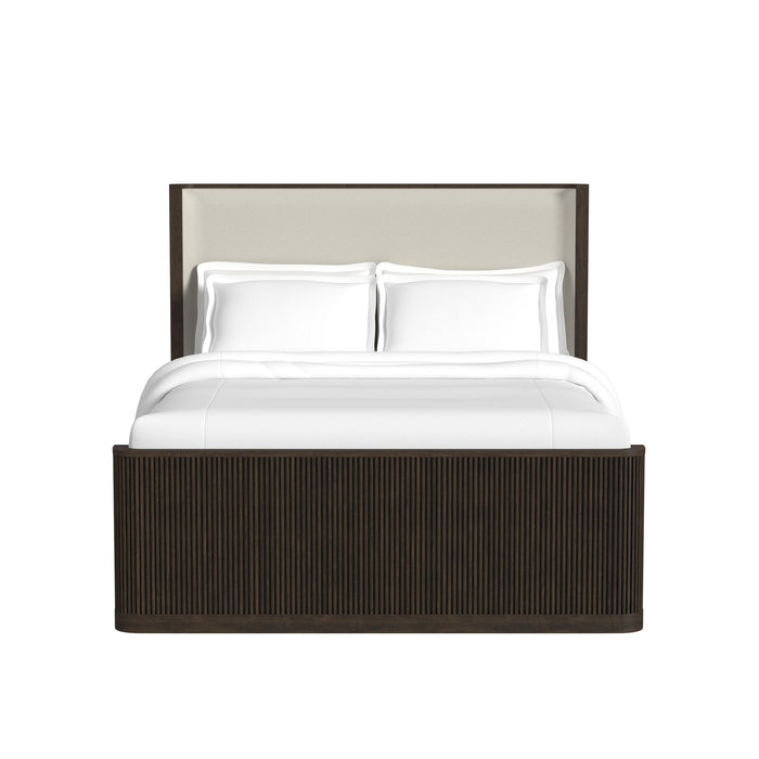 Sylvie UPH Bed with White Fabric - In Home Furniture (San Antonio, TX)