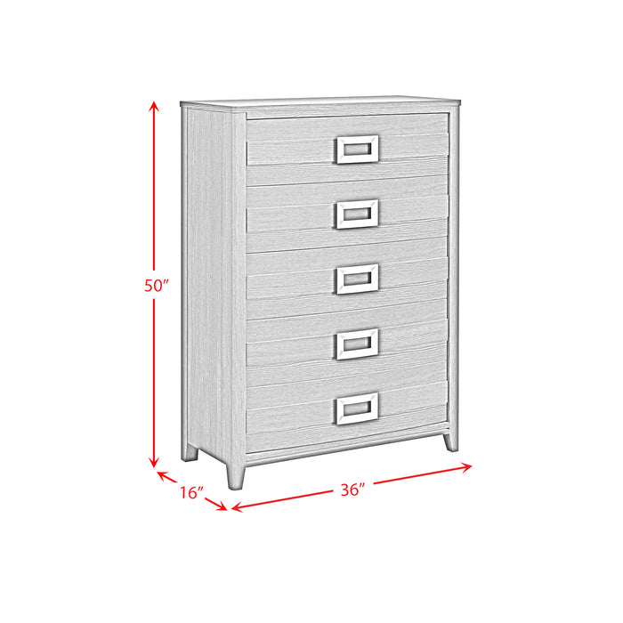 Tobias 5-Drawer Chest in Black - In Home Furniture (San Antonio, TX)