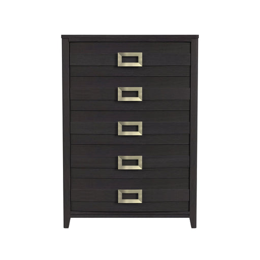 Tobias 5-Drawer Chest in Black - In Home Furniture (San Antonio, TX)