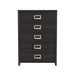 Tobias 5-Drawer Chest in Black - In Home Furniture (San Antonio, TX)