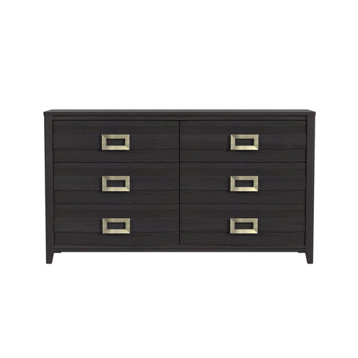Tobias 6-Drawer Dresser in Black - In Home Furniture (San Antonio, TX)