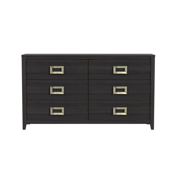 Tobias 6-Drawer Dresser in Black - In Home Furniture (San Antonio, TX)