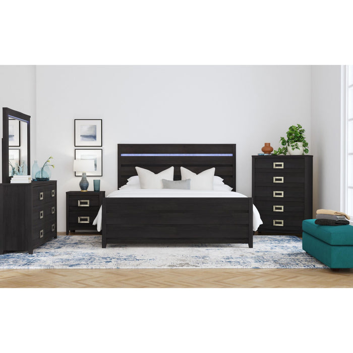Tobias Bedroom Set with LED - In Home Furniture (San Antonio, TX)