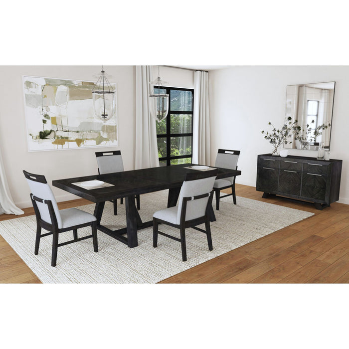 Transcend Dining Table with 22" Leaf in Charcoal - In Home Furniture (San Antonio, TX)