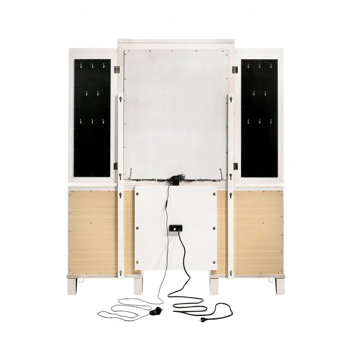 Twenty Nine Dressing Set w/LED & USB Plug White - In Home Furniture (San Antonio, TX)