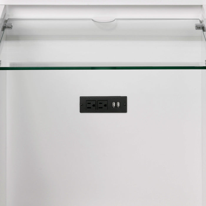 Twenty Nine Dressing Set w/LED & USB Plug White - In Home Furniture (San Antonio, TX)