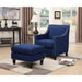 Erica 497 Ottoman W/Chrome Nail Heirloom Blue (ISTA 3) - In Home Furniture (San Antonio, TX)
