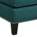 Erica 497 Ottoman W/Chrome Nail Heirloome Teal (ISTA 3) - In Home Furniture (San Antonio, TX)