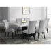 Valentino White 5PC Dining Set-Table & Four Grey Chairs - In Home Furniture (San Antonio, TX)