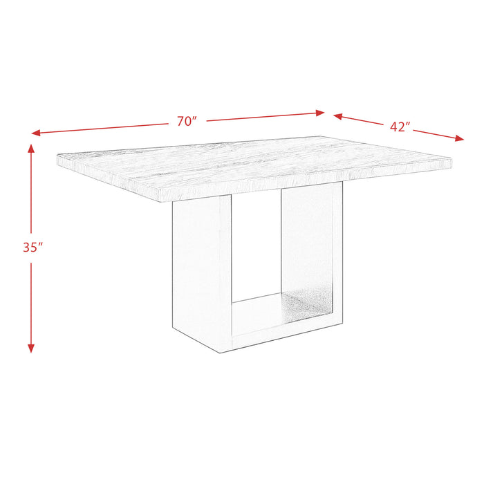 Valentino White Counter Height Dining Table - In Home Furniture (San Antonio, TX)