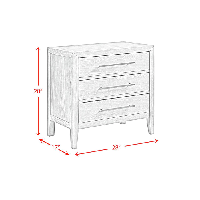Versailles Contemporary 3-Drawer Nightstand - In Home Furniture (San Antonio, TX)