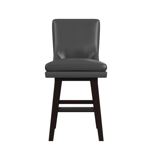 Villanova Swivel Counter Stool with Pewter PU in Espresso (2 Per Carton) - In Home Furniture (San Antonio, TX)