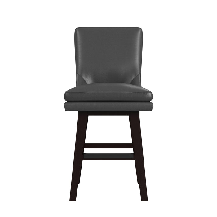 Villanova Swivel Counter Stool with Pewter PU in Espresso (2 Per Carton) - In Home Furniture (San Antonio, TX)