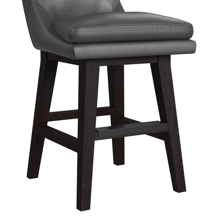 Villanova Swivel Counter Stool with Pewter PU in Espresso (2 Per Carton) - In Home Furniture (San Antonio, TX)