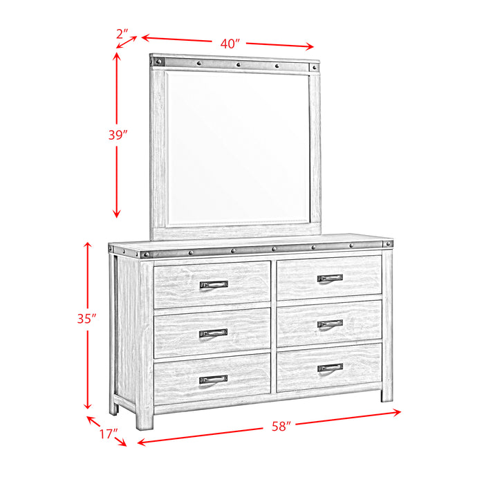 Wade Youth 6 Drawer Dresser & Mirror Set - In Home Furniture (San Antonio, TX)