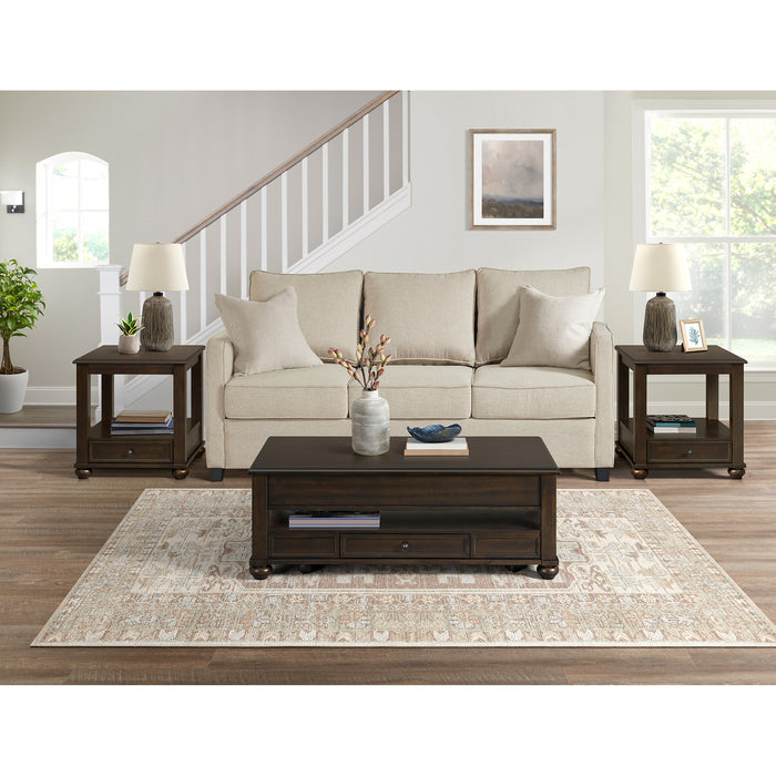 Wagner Rectangular Lift-Top Coffee Table w/ Casters in Cherry - In Home Furniture (San Antonio, TX)