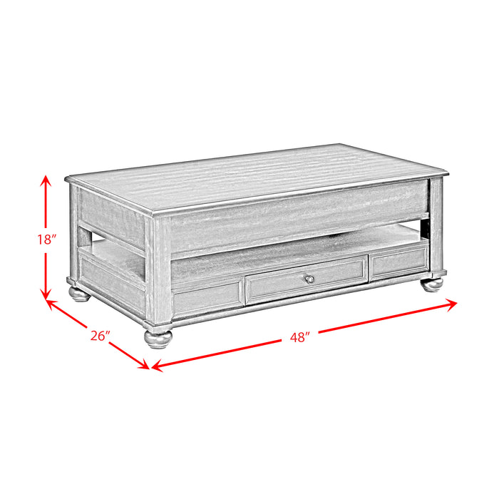 Wagner Rectangular Lift-Top Coffee Table w/ Casters in Cherry - In Home Furniture (San Antonio, TX)