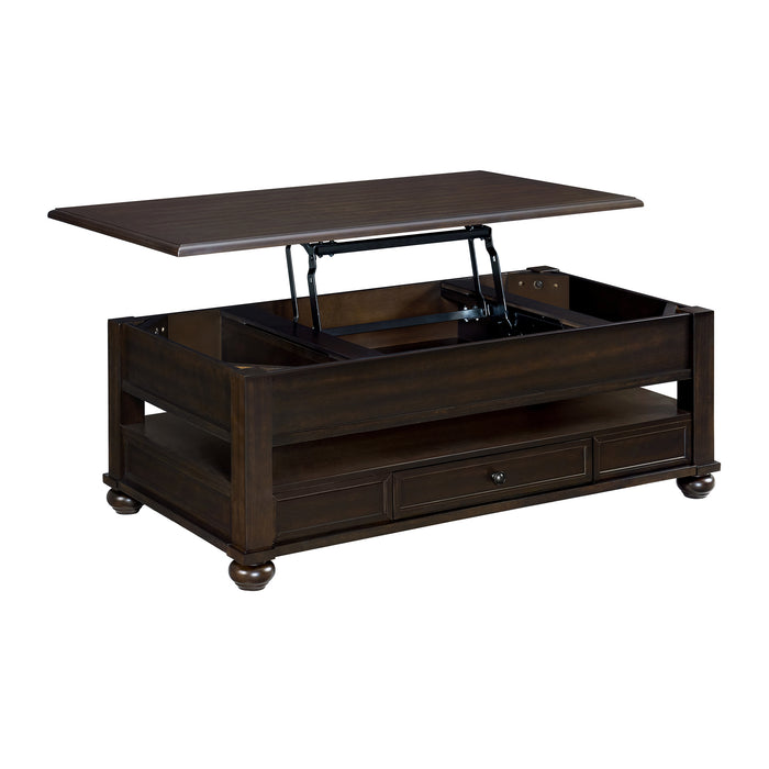 Wagner Rectangular Lift-Top Coffee Table w/ Casters in Cherry - In Home Furniture (San Antonio, TX)